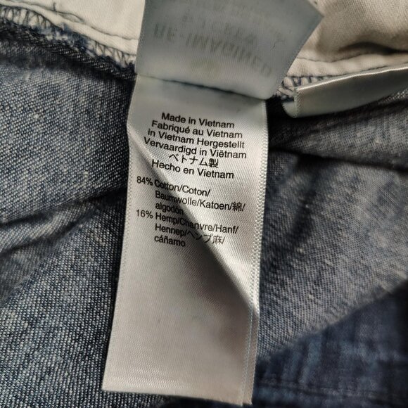 J Crew Paperbag Waist Pants Womens sz 8 Blue Denim Tie Belt - Picture 4 of 8